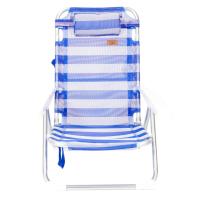 DEVESSPORT Silla de Playa Plegable con Asas y Protecciones | Silla de Playa Reclinable Resistente con Protecciones para Playa y Camping Azul y Blanca - details 10