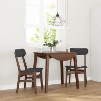 vidaXL Sillas de comedor 2 unidades madera maciza de caucho en color Natural/Blanco/Marrón y negro y más | cómodas modernas ergonómicas para comedor cocina salón hogar - details 2