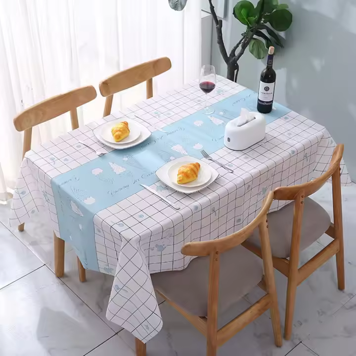 Tapete De Mesa Impermeable Azul 137x137cm - 1