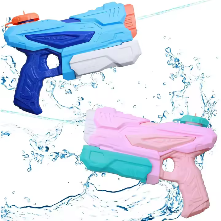 Pistolas de Agua, paquete de 2, Pistola de Agua para niños, Super Soaker Squirt, Azul, Pink, 300 ml, pequeños Pistolas de Agua, juegos de Natation para Playa de Verano - 1