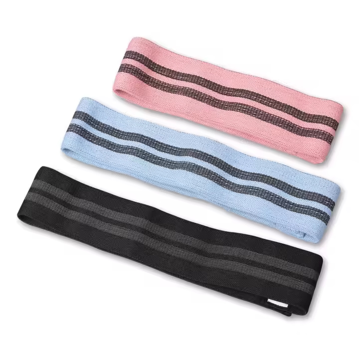 Bandas Elásticas de Tela 3 Niveles de Resistencias INDIGO Rosa- Azul- Negro - 1