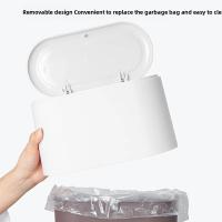 Mini Contenedor De Basura Para Escritorio Con Tapa Automática Durable Para Mesas De Vestir Y Hogar Material De Plástico - details 2