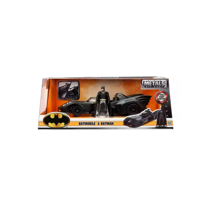 Dc comic Batman Batmobile 1989 escala 1/22 diecast con figura Batman Jada toys - 1