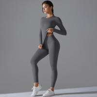 Conjunto De Yoga Deportivo Transpirable Y Estirable Con Control De La Panza Y Modelador Leggings De Glúteos Slimming Top Activo Para Gimnasio - details 33