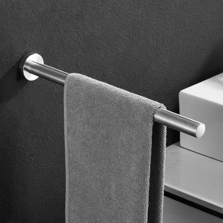 40 cm Toallero de Montaje para Pared - Soporte de Toalla de Acero Inoxidable Sus 304 con Tornillos Barra de Toalla Acabado Cepillado para baños Cocina - Negro Mate, Brazo único - 1