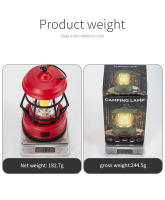 Lámpara De Camping Portátil Retro Con Gancho Y Pilas AA Luz LED Para Exteriores Y Acampar Fuente De Energía Recargable Dimmer Sin Químicos Peligrosos - details 11