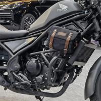 Bolsas De Sillín Para Motocicleta Negras Impermeables De Lona Con Cera De Aceite Bolsas Laterales Para Motocicleta Equipaje De Herramientas - details 0