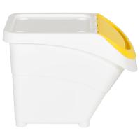 vidaXL Cubos de basura apilables con tapa 3 uds PP blanco 78 L - details 3