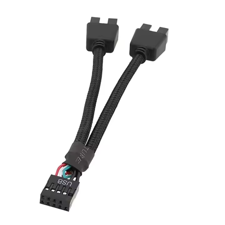 Motherboard Usb 2.0 9 Pin Header 1 To 2 Extension Hub Splitter Adapter Convertgu Ft - 1