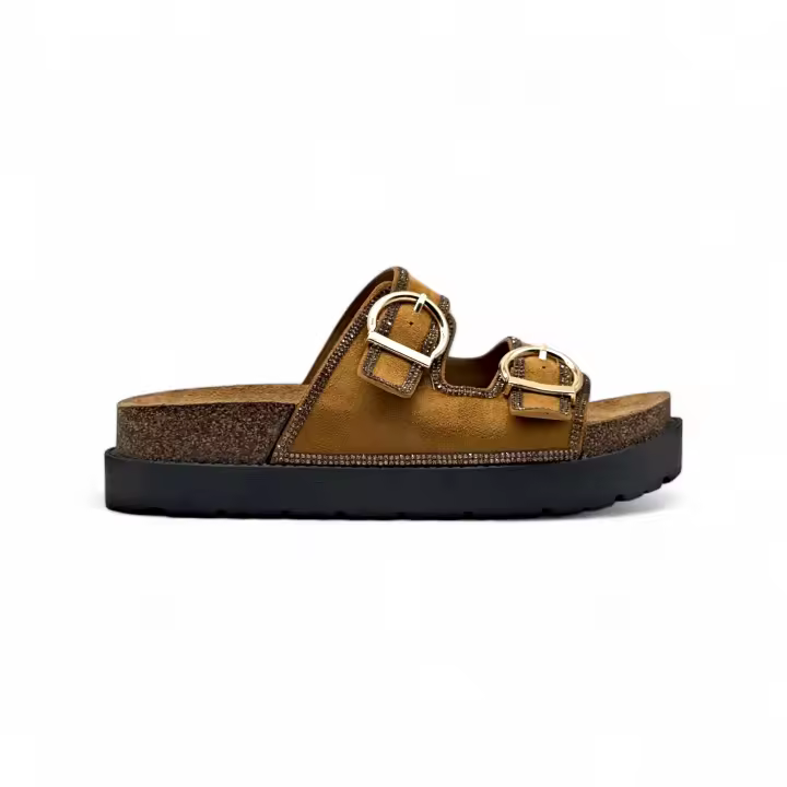 Calzados soraia , Sandalias de Plataforma con Doble Hebilla, Diseño Casual y Suela Gruesa Antideslizante, Chanclas Cómodas con Plantilla Ergonómica y Plataforma, Sandalias Anatómicas con Suela de Corcho y Plataforma, ✅ Entrega 24/72h a España Fiesta - 1