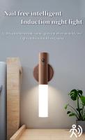 Luz Nocturna Sensor De Cuerpo LED Diseño De Madera Para Dormitorio Luz De Pared Manejable Luz De Lectura De Escritorio Iluminación De Pasillo Baño - details 0