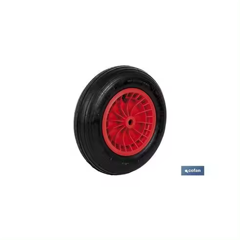 Cofan Rueda Carretilla Obra Llanta Abs Neumática Resistente - Ruedas para Manipulación de Materiales - 1