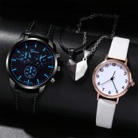 Set De 4 Relojes De Lujo Para Parejas Moda Casual Dial De Hombre Correa De Cuero Reloj De Cuarzo Para Mujer Y Hombre - details 0