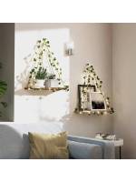 Estante Flotante De Madera Con Decoración De Hoja LED Para Decoración Del Habitáculo Estilo Bohemio Estante De Pared Para Sala De Estar - details 19