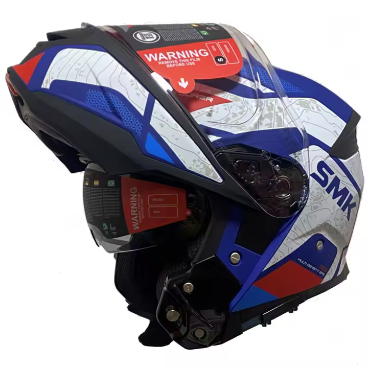 Casco de Moto Modular SMK Gullwing Navigator Azul Rojo - 1