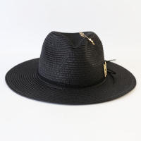 Sombrero De Paja Para Mujer Y Hombres Moda Verano 2025 Sombrero De Playa Casual Sombreros De Paja Con Visera Estilo Panama Protección Solar - details 4
