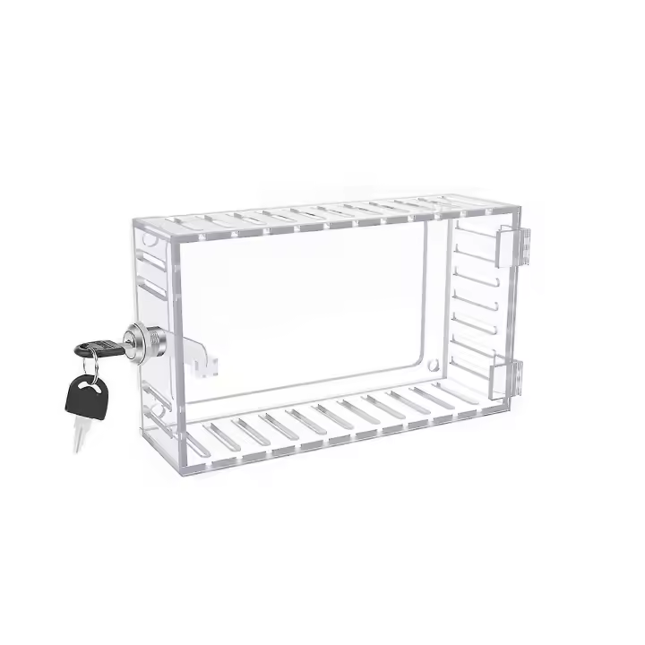 La caja universal de la cerradura del termóstato con llave, cubierta grande clara del termóstato PARA EL termóstato en la pared, guardia del termóstato cabe los termóstatos 7H X 4,5 W pulgadas o pequeño - 1