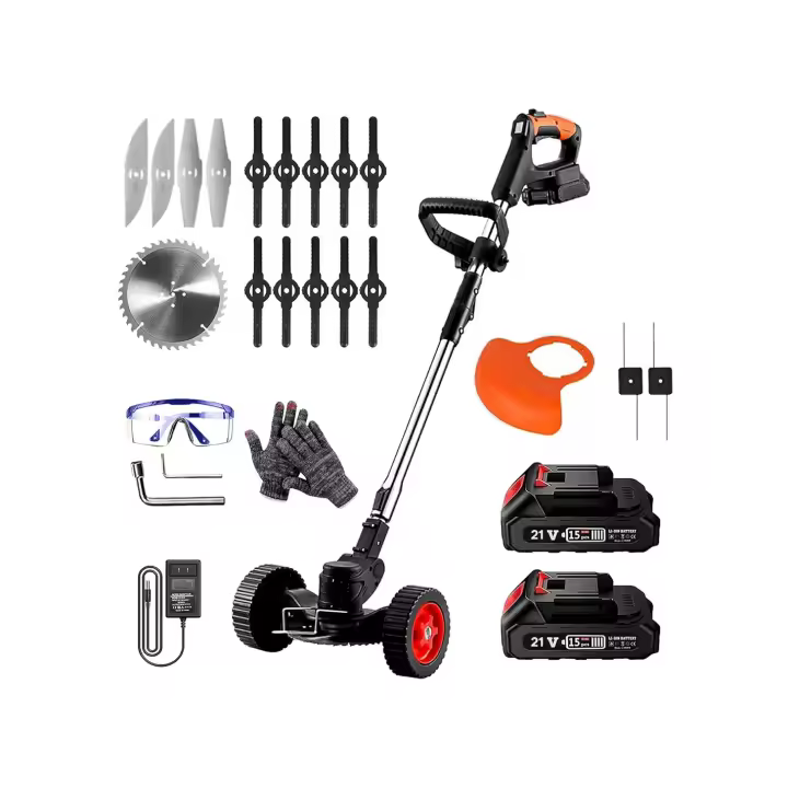 Mediawave Store Decespugliatore Cordless 2 Batterie 21V con Ruote e Asta Telescopica Pieghevole Giardino e Bricolage Home Accessori da Giardino   outdoor fai da te idee design arredare DIY ambiente confort benessere - 1