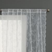 Cortina De Tules Blancas Con Encaje Y Flores Minimalistas Translúcida Para Decoración De Hogar Cortina De Sombra De Ventana Aireada Y Antipolvo Delgada Y Solar - details 11