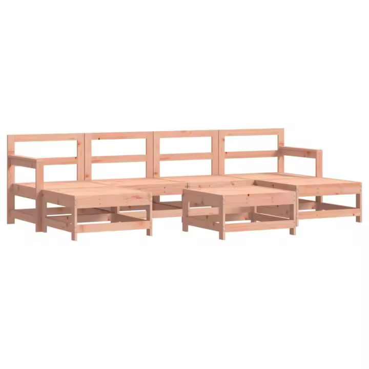 vidaXL Juego de muebles de jardín 7 pzas madera maciza abeto Douglas - 1
