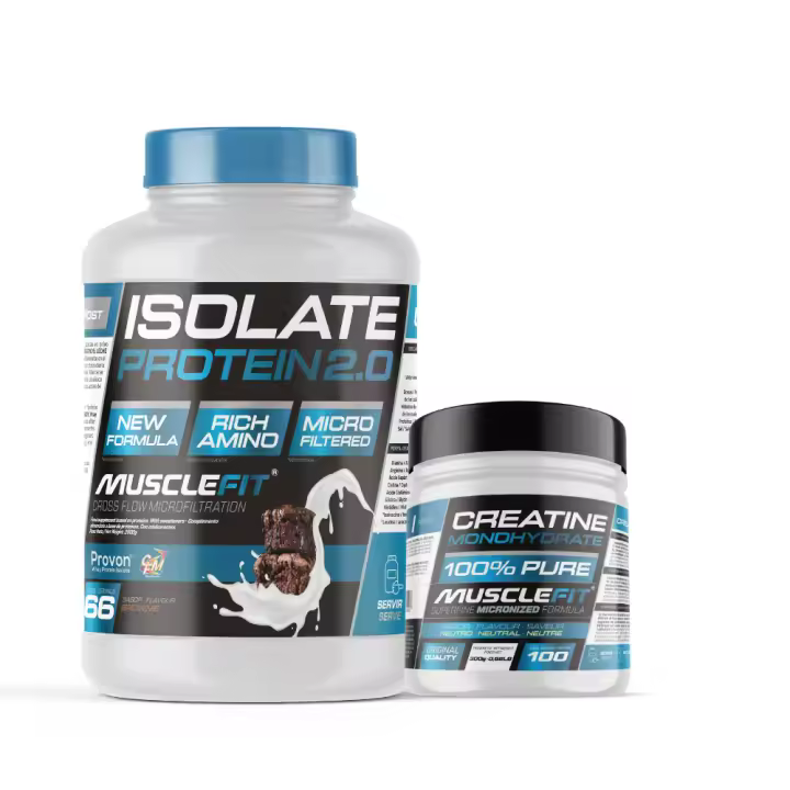 Pack Proteina ISO 2000g y Creatina 300g  - Musclefit + (regalo)  MuscleVip  Aumento Muscular - 1