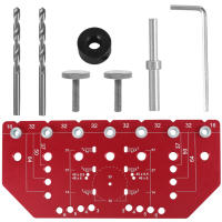 Localizador De Agujeros Para Bisagras Y Pernos De Estante Juego De Herramientas De Aleación De Aluminio Guía De Perforación Para Carpintería DIY - details 7