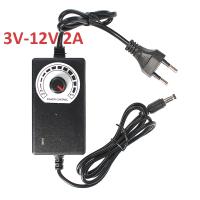 Adaptador Ajustable De Suministro De Energía Convertidor De Corriente DC 3V 5V 9V 12V 24V 2A 220V EU a 3 9 12 24 Voltios Cargador 5.5mm Universal Para Iluminación - details 2