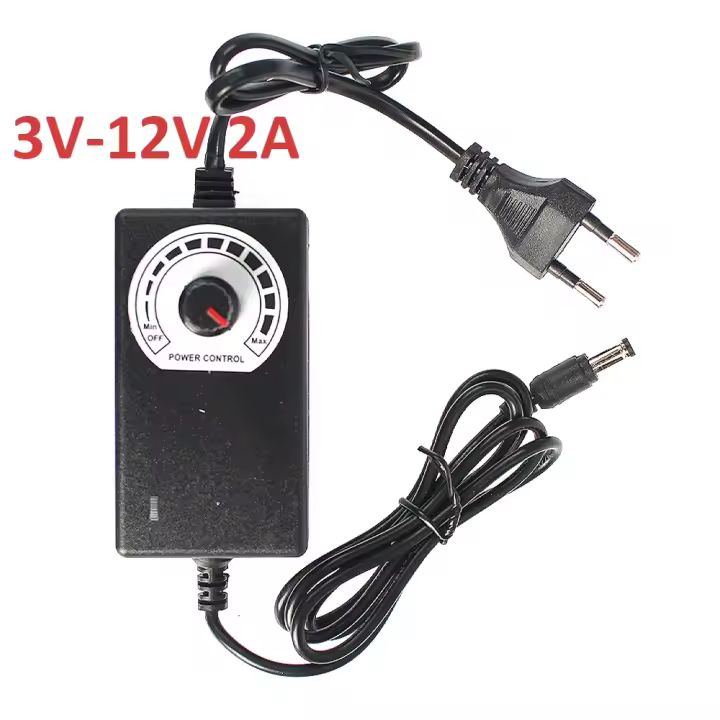 Adaptador Ajustable De Suministro De Energía Convertidor De Corriente DC 3V 5V 9V 12V 24V 2A 220V EU a 3 9 12 24 Voltios Cargador 5.5mm Universal Para Iluminación - 1