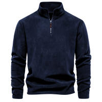 Nuevo estilo de otoño e invierno para hombre, sudadera de manga larga con media cremallera y cuello alto, cuello alto, top de forro polar para hombre moderno y versátil - details 12