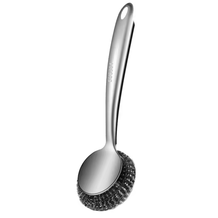 Cepillo De Limpieza Para Olla De Acero Inoxidable 304 Con Mango Longitudinal Desmontable Para Uso Doméstico Y Cocina - 1