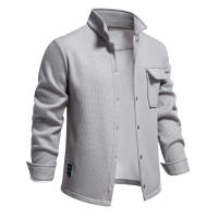 2024 otoño e invierno nuevo estilo terciopelo engrosado waffle chaqueta de punto con solapa para hombre abrigo con bolsillo tops para hombres - details 17