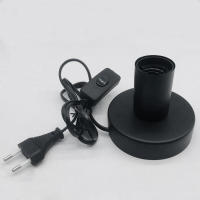 Soporte De Luz Metálico Para Bombilla E27 Con Interruptor Y Cuerda 2PCS Base De Mesa Negra Para Habitación Material Metal - details 6
