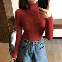 Suéter De Punto Grueso Para Mujer Otoño Invierno Manga Larga Cuello Alto Ajustado Suave Y Cálido Pullover De Algodón Y Acrílico Estilo Casual - details 4