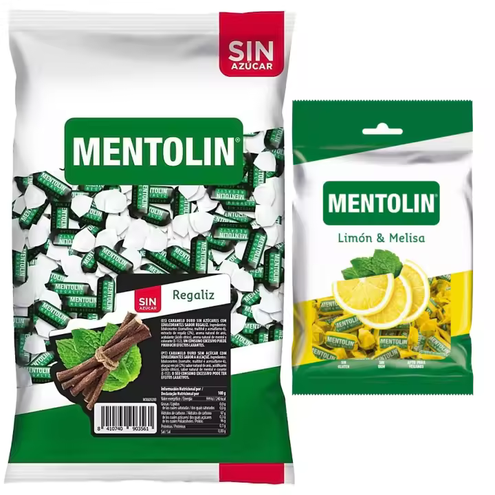 Mentolín caramelos duros regaliz s/a bolsa 1kg y de regalo limon melisa 150g - 1