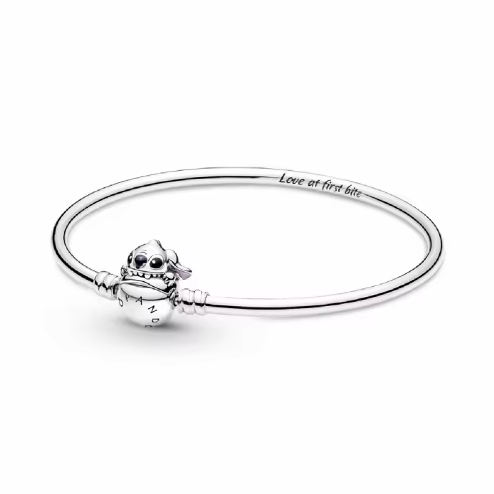 Pulsera Rígida Pandora Moments Cierre Mordisco Stitch de Disney - 1