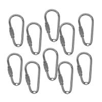 10 Piezas De Cierre De Tornillo Duradero En Aleación De Plata Carabiner De Llave Accesorios Para Porta Llaves Herramientas De Bricolaje DIY - details 2