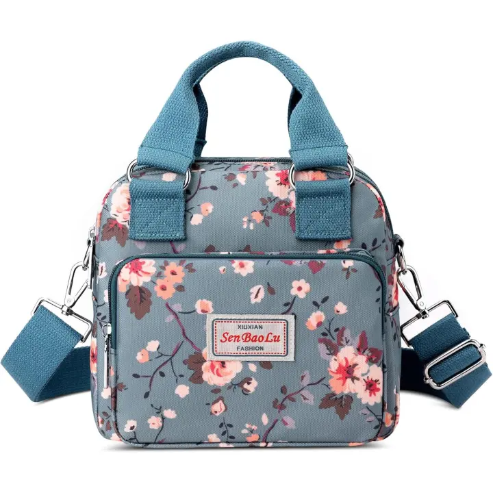 Bolsos de mujer, bolsos cruzados con estampado de moda, bolsos de hombro para mujer, bolso de compras impermeable, bolsos de mujer, bolsos de mujer con múltiples bolsillos y diseño de flores. - 1