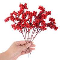 5pcs Bayas De Navidad Artificiales Rojas Con Ramas Para Árbol De Navidad Decoración De Casa Para Fiestas De Año Nuevo - details 3