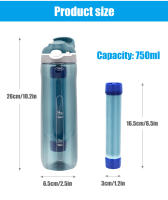 Botella Filtro De Agua Exterior 750ML Copa Con Trenzado Para Supervivencia O Suministros De Emergencia Purificador De Agua Bebida - details 8