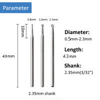6pcs Brocas De Bola De Tungsteno Acero Para Grabado Y Carving 0.5-2.3mm Tamaño De Broca 2.35 Cola Para Madera Y Herramientas De Corte - details 1