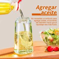 Pulverizador de Aceite para Cocinar, Botella Dispensadora de Aceite de Oliva 2 en 1 Para Cocina, Botella de Aceite de Vidrio de 17 oz/450ml para Freidora de Aire, Barbacoa (Blanco Cremoso) - details 2