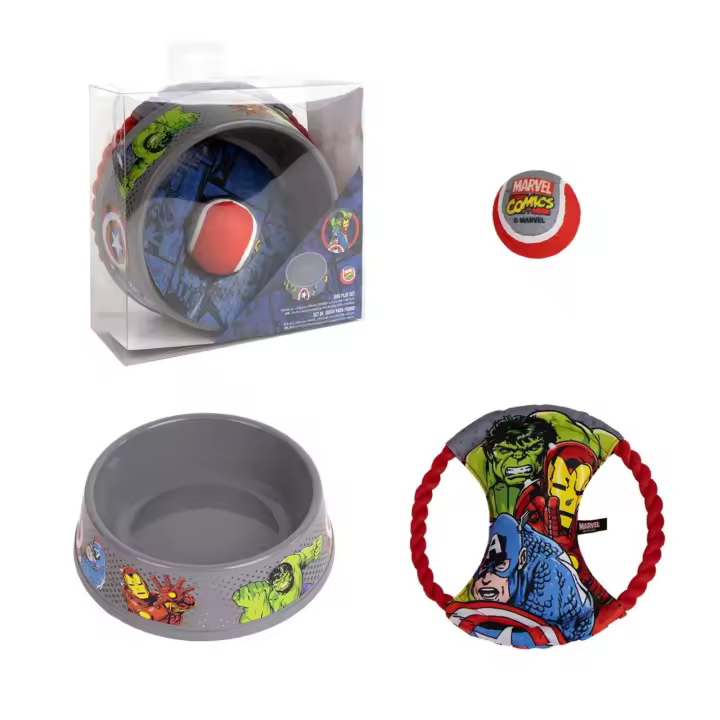 Set para Mascota con juguete diseño Marvel - 1