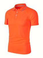 Camisa Polo Hombre Verano Transpirable Cómoda De Color Sólido Cuello Redondo Manga Corta Alta Calidad Ropa Casual De Calidad - details 20