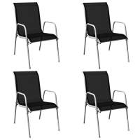 vidaXL Juego de comedor de jardín 5 piezas de acero negro - details 3