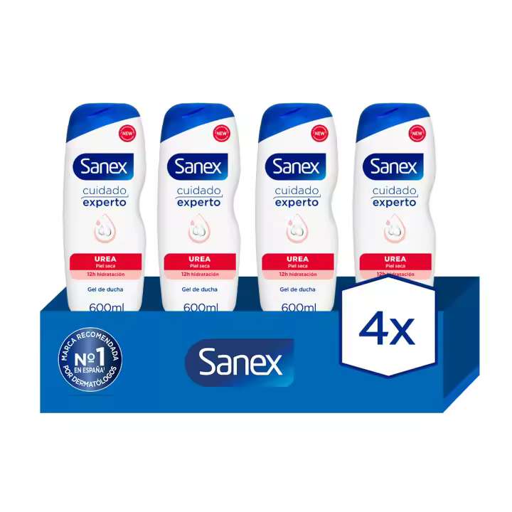 Gel Sanex Cuidado Experto Urea 600ml. Pack de 4 - 1