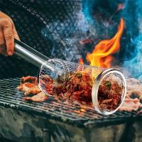 Cesta De Barbacoa Portátil En Red De Acero Inoxidable Redonda Para Camping Al Aire Libre Con Tubo De Malla BBQ - details 2