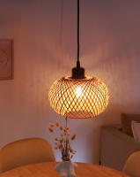 Lámpara Colgante De Bambú Chandelier De Paja Hecho a Mano Fijación En Techo Para Iluminación Interior De Comedor Y Restaurantes - details 0