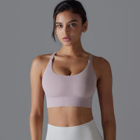 Sujetador deportivo con espalda descubierta para mujer, ropa interior de entrenamiento con hebilla ajustable para correr, Fitness, gimnasio, Bralette acolchado, ropa deportiva - details 26
