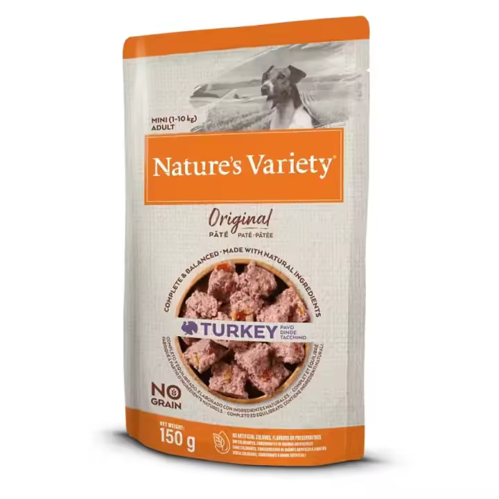 Nature's variety Perros Mini Adult Original, Paté natural con Pavo para Perros, 150gr - 1