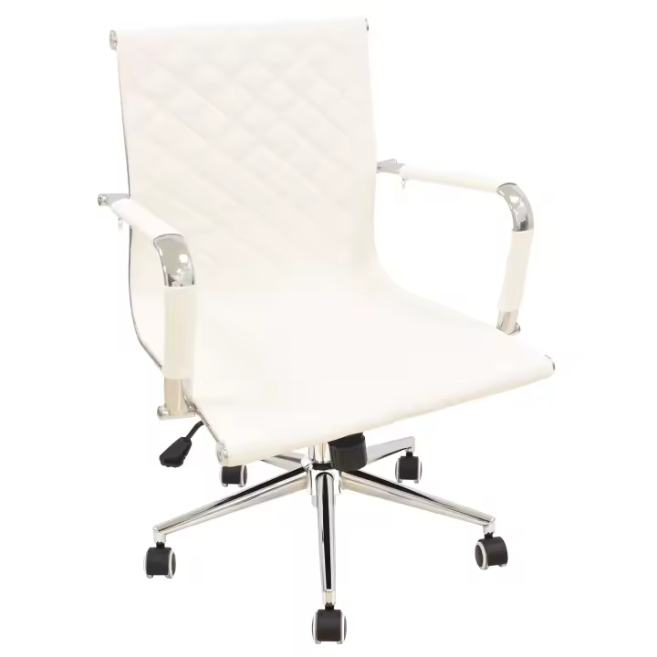 Sillón de oficina ZAGREB, giratorio, gas, basculante, similpiel blanca - 1